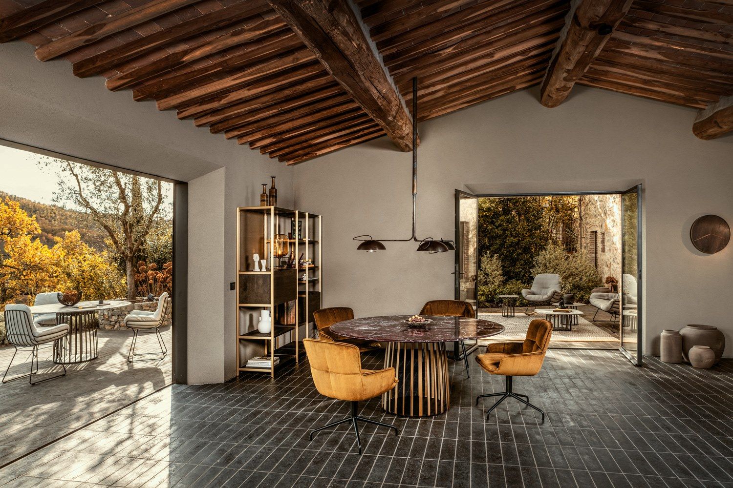 Круглый обеденный стол из массива дерева с Lazy Susan JANUA BC 07 BASKET ARCH-00077084 - Вид №1