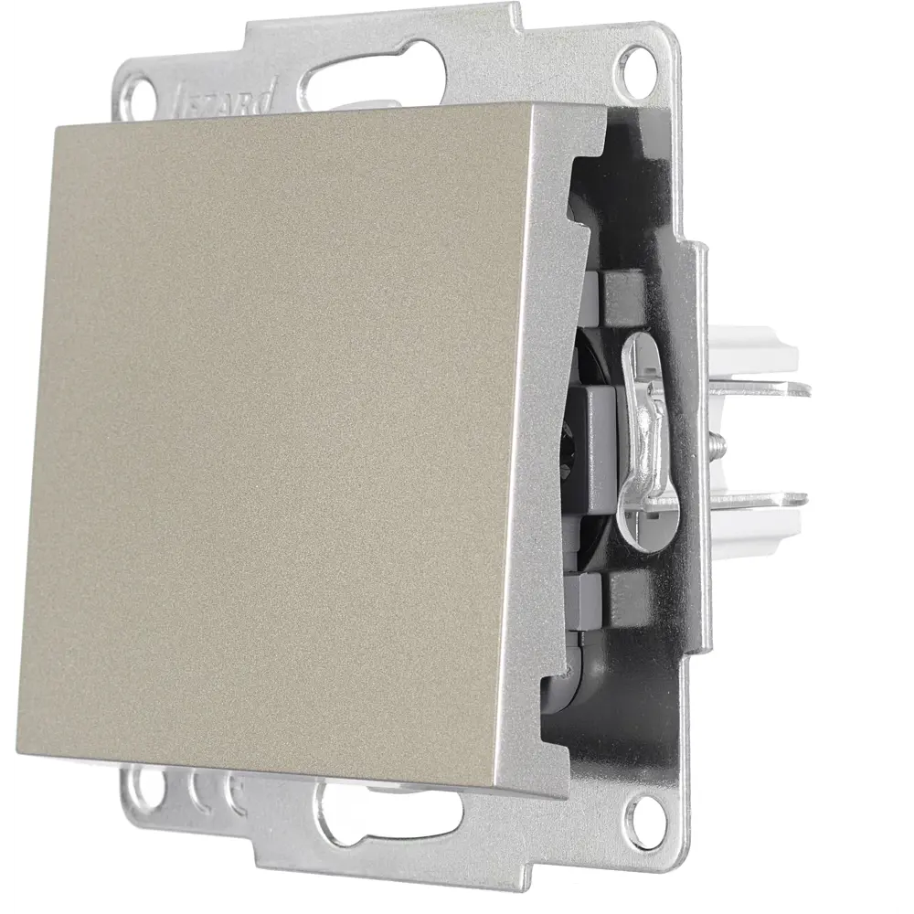 Выключатель встраиваемый Lezard Vesna 742-3788-100 1 клавиша цвет титан STLM-2190526 - Вид №1