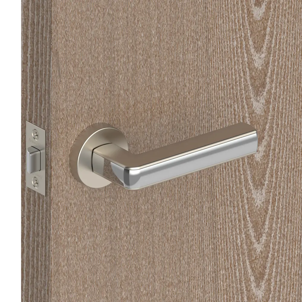 Ручка дверная Armadillo Cube URB3 без запирания ЦАМ гальваническое покрытие цвет матовый никель/хром STLM-2054047 - Вид №3