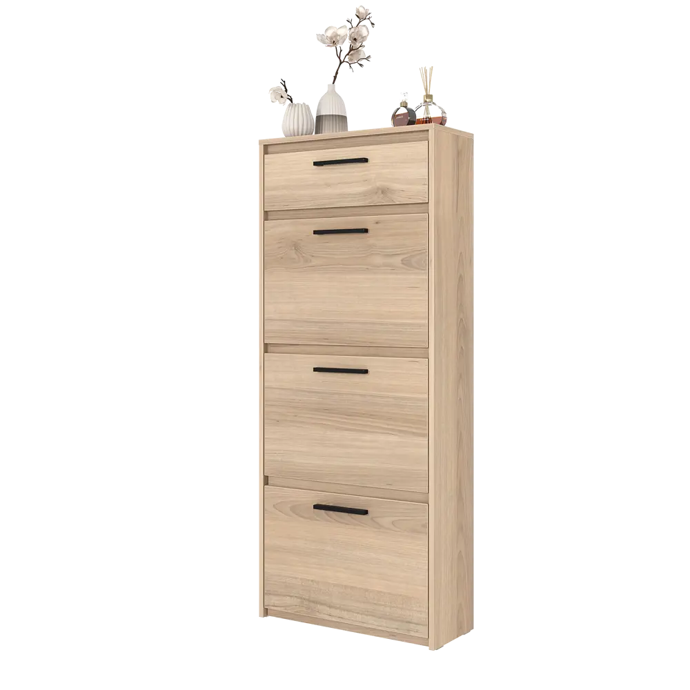 Шкаф для обуви Лион 60x143.5x24 см 3 ящика ЛДСП цвет дуб комано Santreyd STLM-2130643 - Вид №9