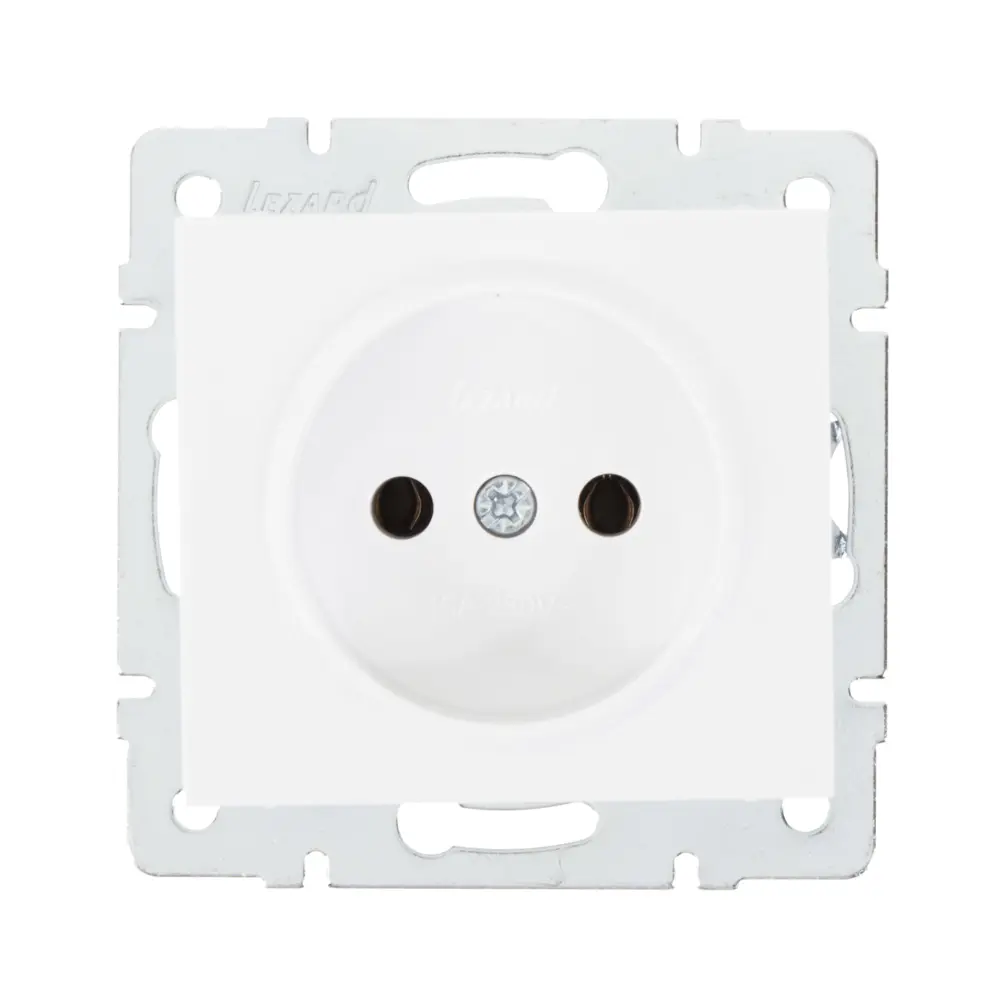 Розетка встраиваемая Lezard Rain без заземления, цвет белый STLM-2155556