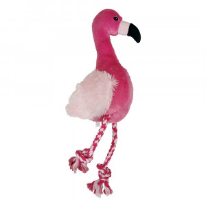 ПР0057123 Игрушка для собак Rope Skeleton Birds Фламинго с канатом внутри и пищалкой 31см CHOMPER