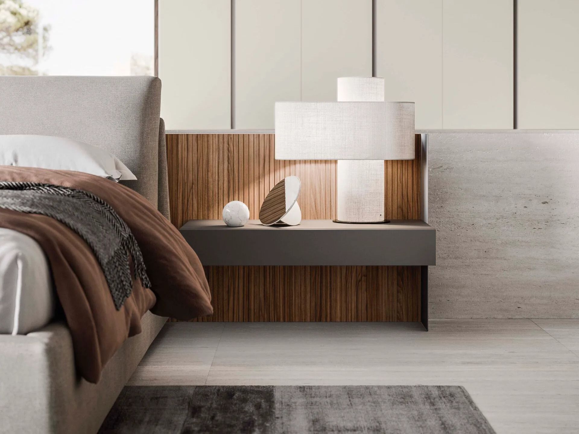 Деревянное изголовье со встроенными тумбочками Alf DaFrè DEFILÈ ARCH-00061152 - Вид №3