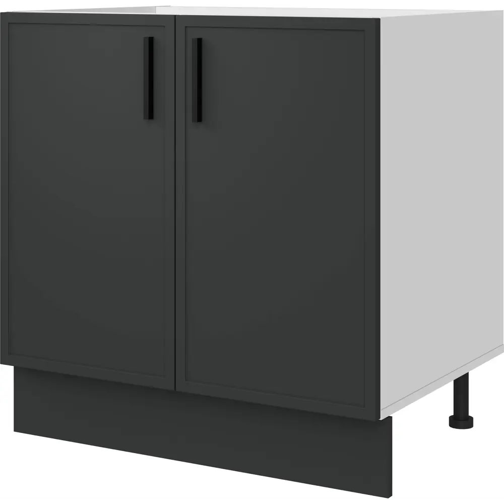 Кухонный шкаф напольный Неро Delinia 80x82.5x58 см МДФ цвет графит STLM-2003424 - Вид №1