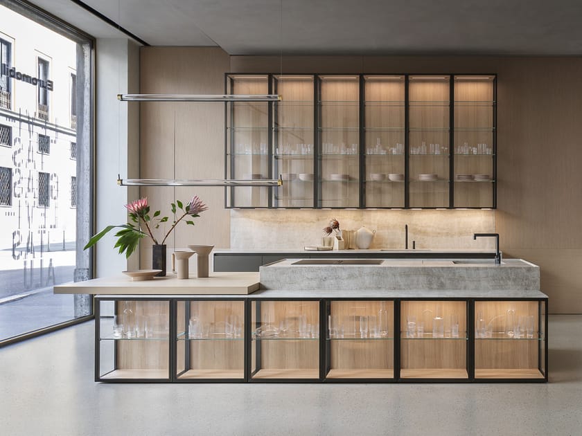 Кухня с островом Euromobil LEVITAS GLASS / LEVITAS ALU ARCH-00074579