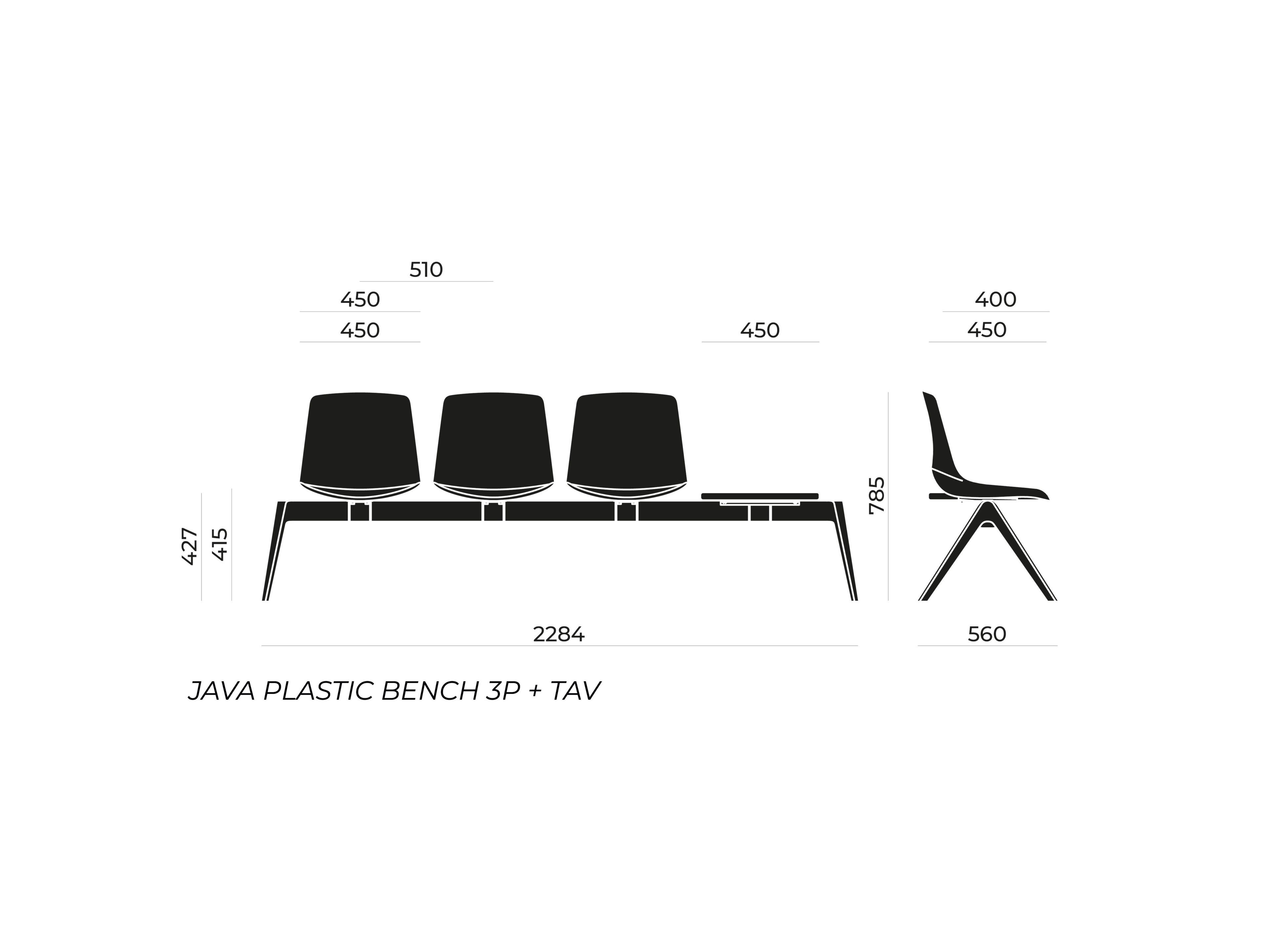 Сидя на полу бар Nahu Java Plastic Bench ARCH-00057148 - Вид №8