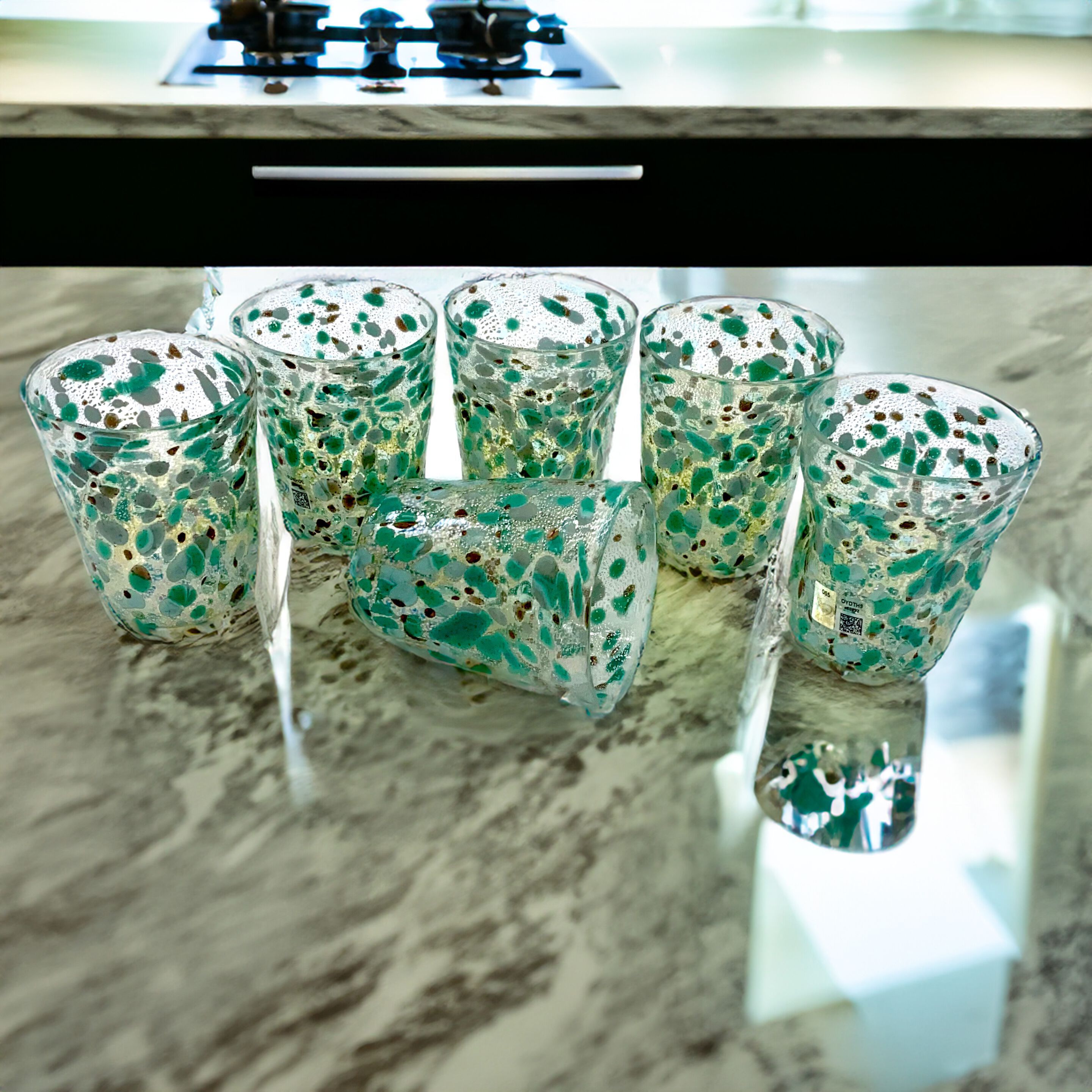 Набор из шести стеклянных стаканов ручной работы YourMurano готы ARCH-00068942 - Вид №2