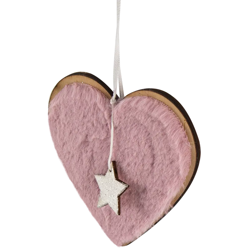Украшение ёлочное «Сердечко», 11 см, дерево, цвет розовый Santreyd STLM-2053735