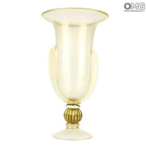 2661 ORIGINALMURANOGLASS Высокая ваза - золотая коллекция - Original Murano Glass OMG 26 см