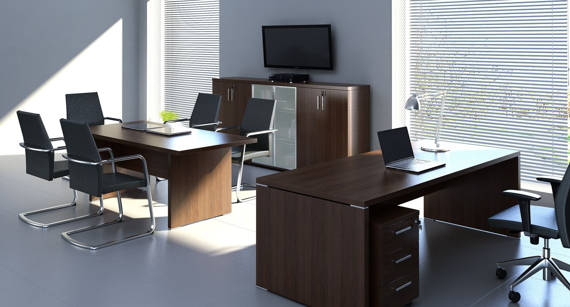 Прямоугольный стол из меламина MDD когда ARCH-00123830 - Вид №2