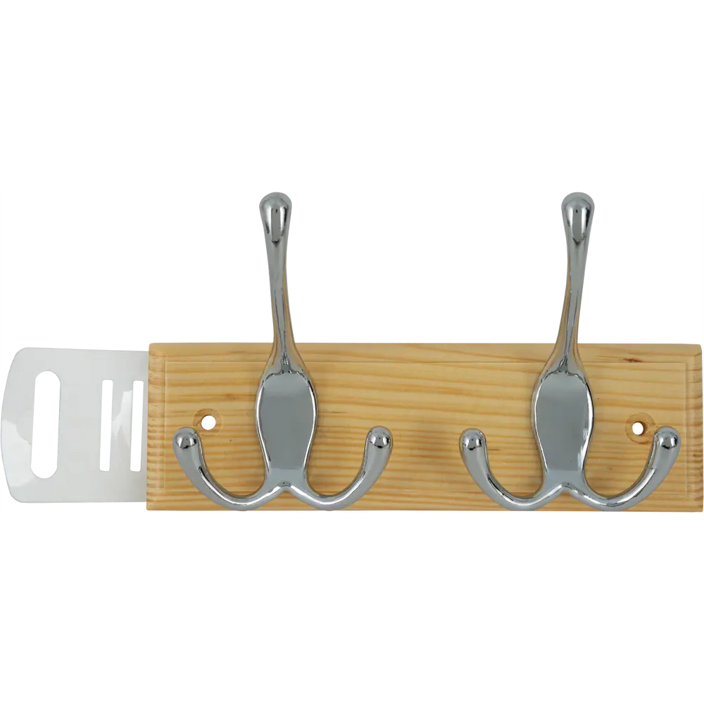 Вешалка настенная для одежды 2/3 крючка 22х9.5х7 см цвет сосна LARVIJ STLM-2151833 - Вид №2
