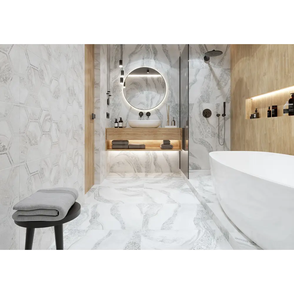 Керамогранит Fusion 60х60 см 1,08 м² цвет серый Golden Tile STLM-2061015 - Вид №1