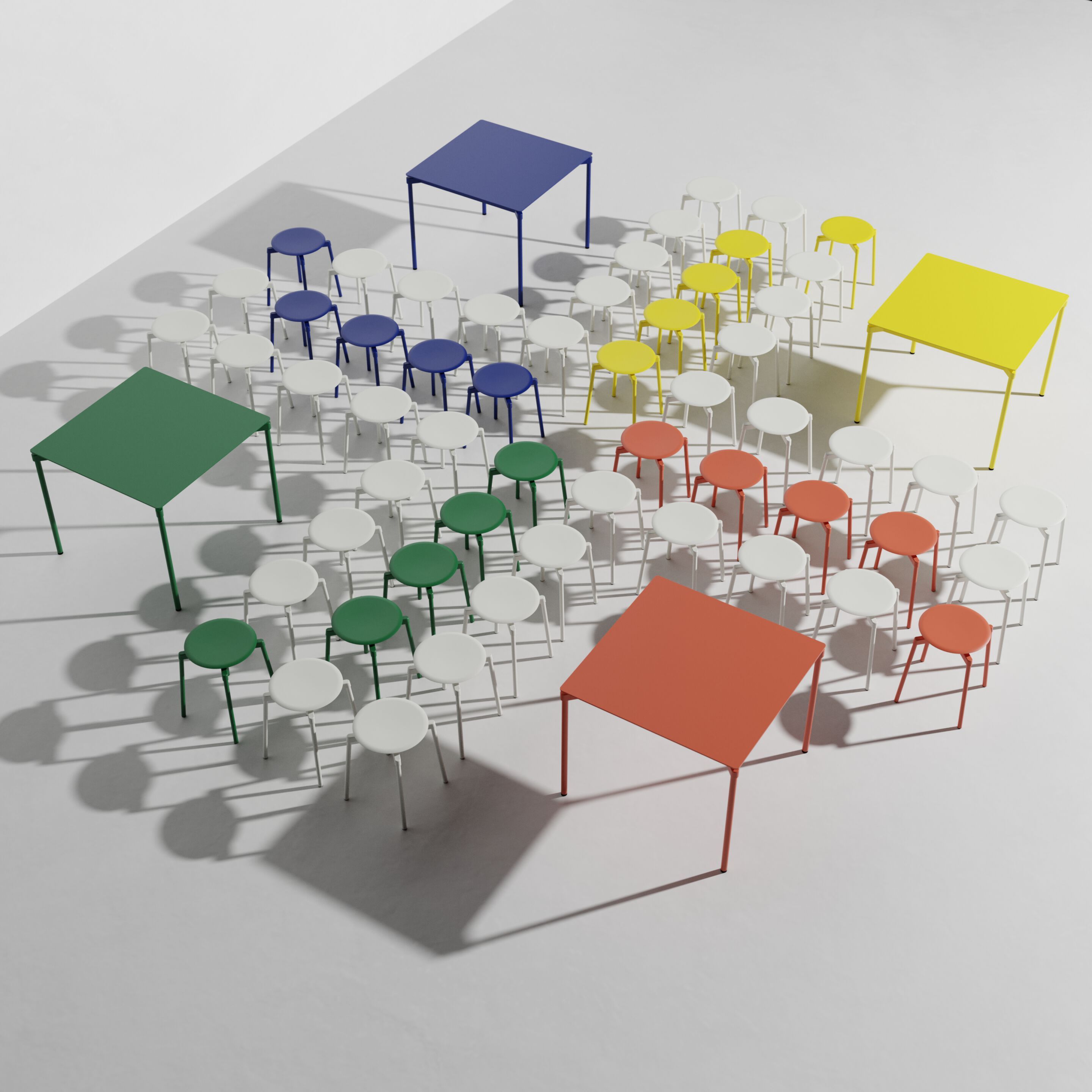 Квадратный алюминиевый стол с порошковым покрытием Petite Friture Fromme ARCH-00060895 - Вид №24