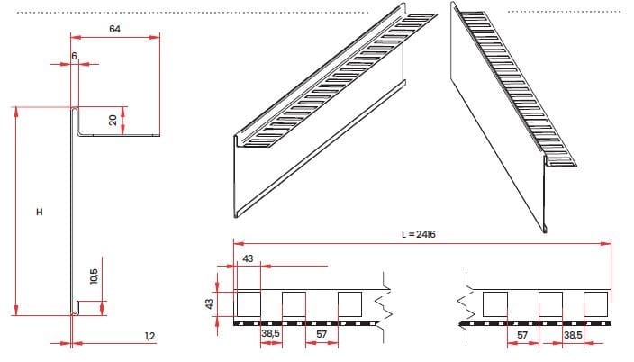 Вертикальный профиль периметра для фальшполов ETERNO IVICA Pedestal ARCH-00092788 - Вид №13
