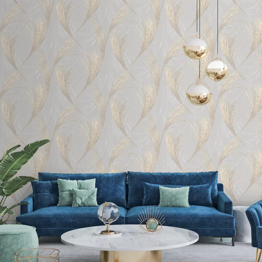 Victoria Stenova Harmoni: Флизелиновые обои серого оттенка с эффектом горячего тиснения 87904530 HARMONIA STLM-0076123 - Вид №3