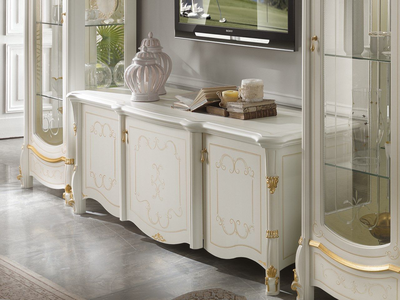 Низкий деревянный шкаф для телевизора с распашными дверцами CASA +39 бриллиант ARCH-00098655