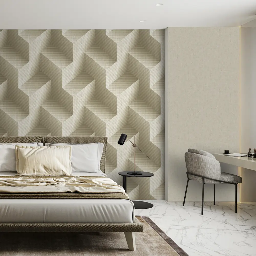 Erismann Rebus: флизелиновые обои с геометрическим узором в бежевых тонах 89404422 STLM-1576616 - Вид №3