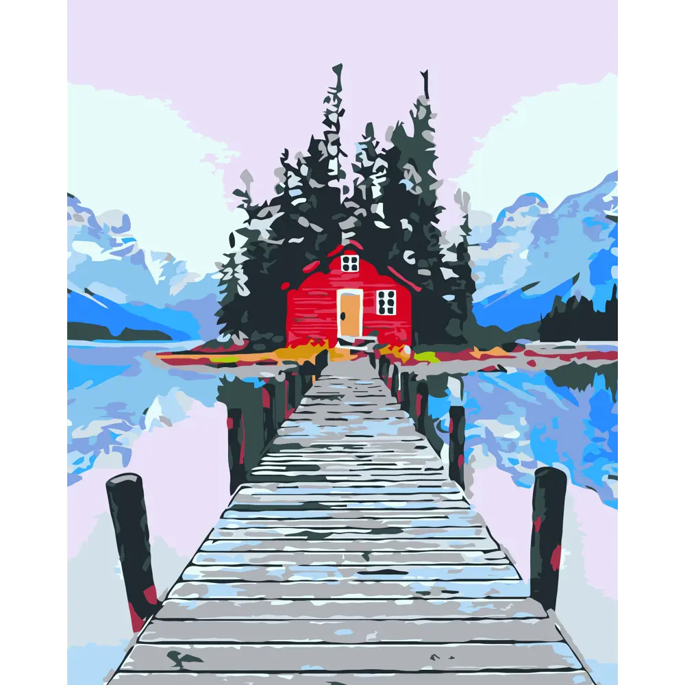 Картина по номерам У реки 40х50 см FBRUSH STLM-2014299