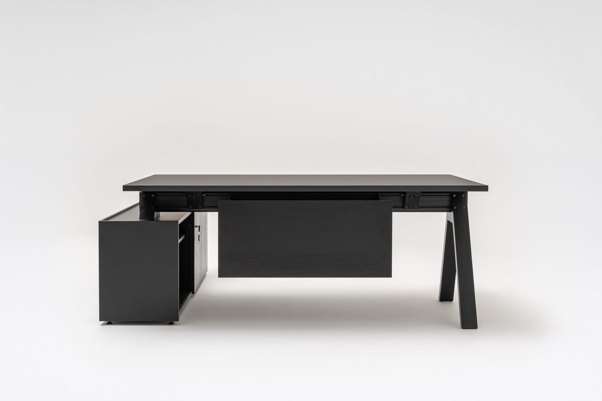 Деревянный угловой секционный стол со встроенной полкой MDD Viga ARCH-00080022 - Вид №32