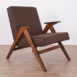 91922059 Кресло Glider Вест 65x79x79 см рогожка цвет lunar chocolate, орех антик STLM-1402204