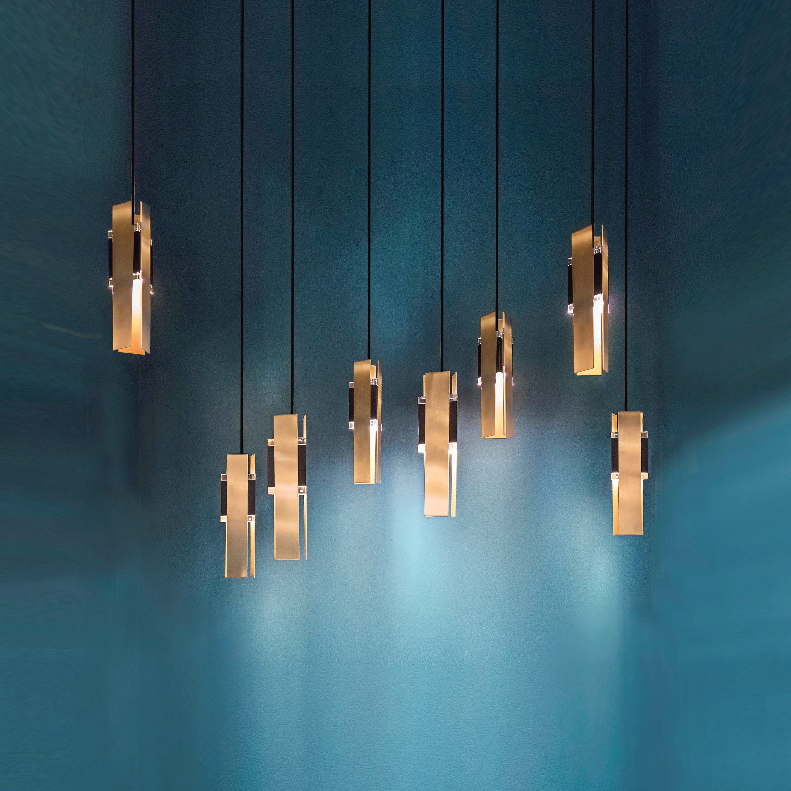 Матовый латунный светодиодный подвесной светильник Tooy Экскалибур ARCH-00065117 - Вид №1