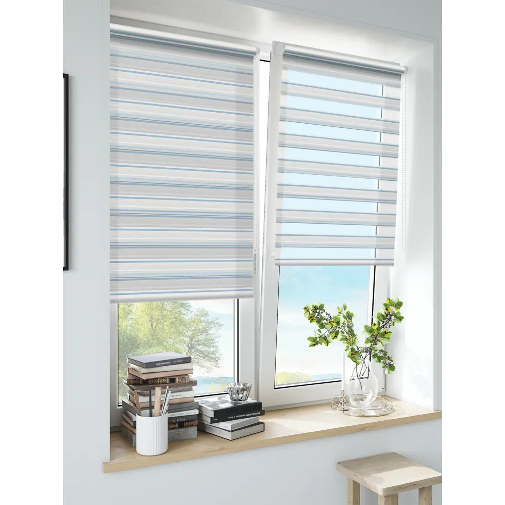 Штора рулонная день-ночь Granada 120x160 см голубая MIAMOZA Коллекция 2024г STLM-2007315 - Вид №3