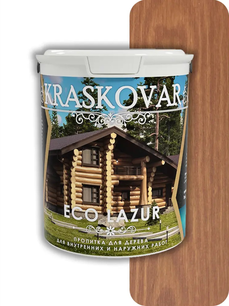 91671172 Пропитка для дерева лессирующая Kraskovar Eco Lazur цвет рябина 9 л STLM-0853539