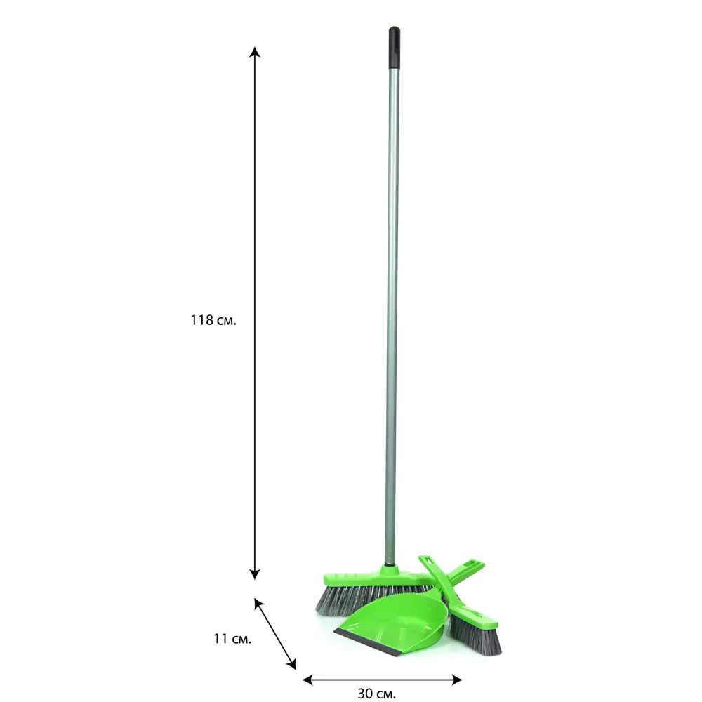 Набор для подметания Inloran 3 в 1 цвет салатовый STLM-2168759 - Вид №6