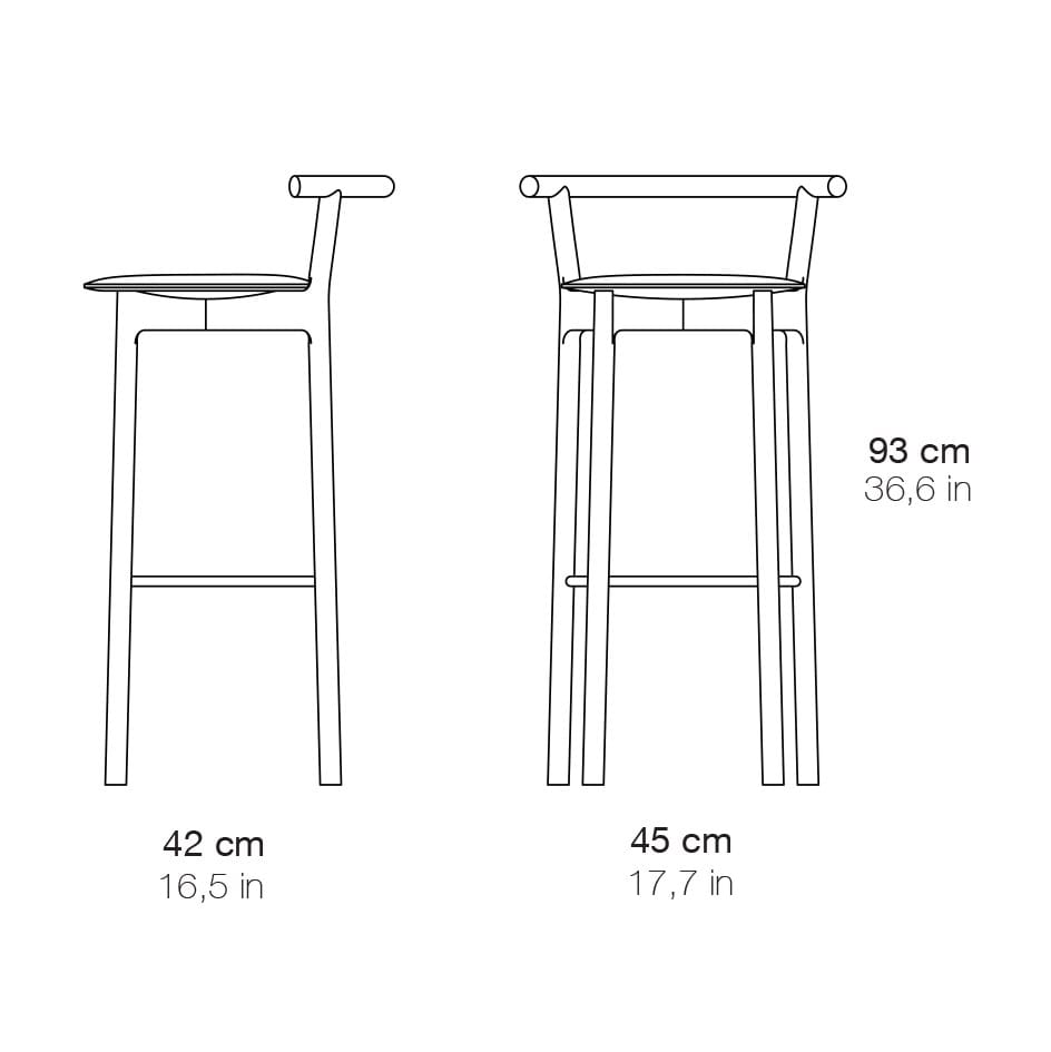 Высокий деревянный стул Branca Lisboa MARS ARCH-00015615 - Вид №2