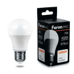 Лампа светодиодная Feron.PRO "Шар" E27 15W 6400K OSRAM LED LB-1015 38037 FERON  00-3956715 Матовый
