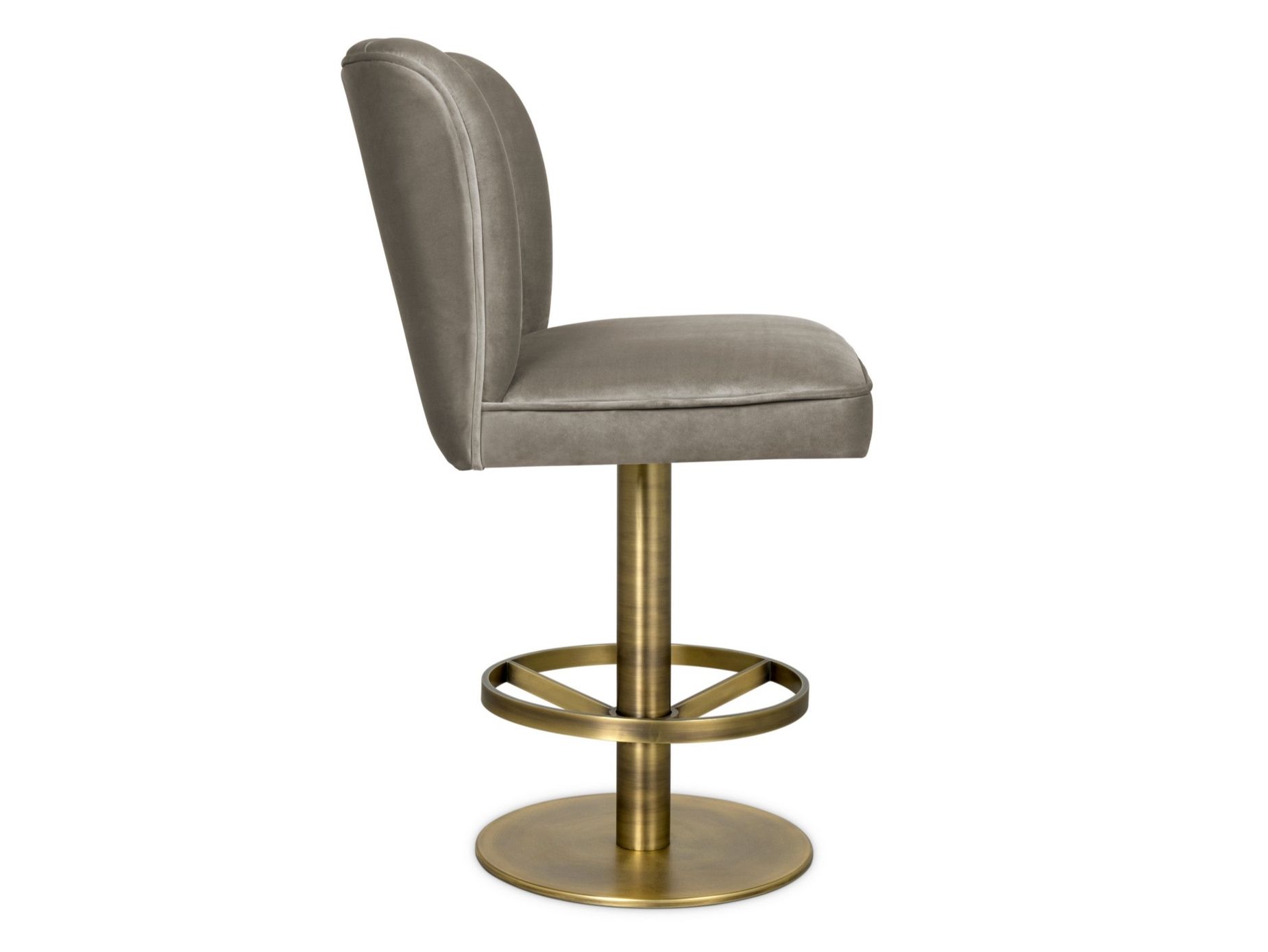 Высокий бархатный поворотный стул с подставкой для ног Brabbu DALYAN II ARCH-00102076 - Вид №1