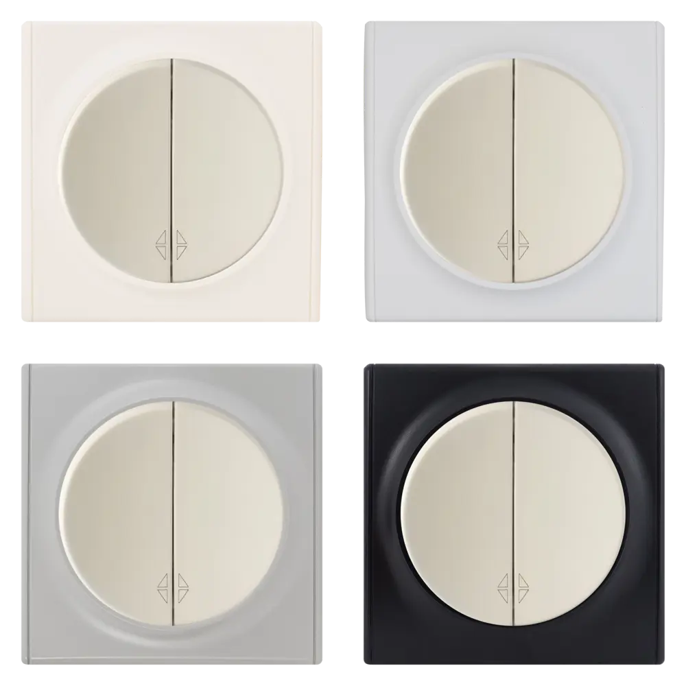 Переключатель встраиваемый Onekey Florence 2 клавиши, цвет бежевый ONEKEYELECTRO STLM-2070322 - Вид №1