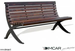 DIMCAR Металлическая скамейка в современном стиле со спинкой Elite 1051