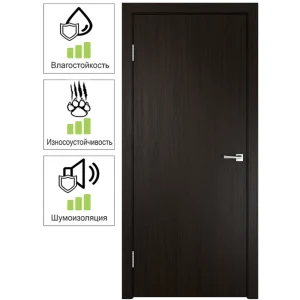 Дверной блок глухой ПВХ Smart М9 левый 842x2038 мм цвет венге (с фурнитурой)