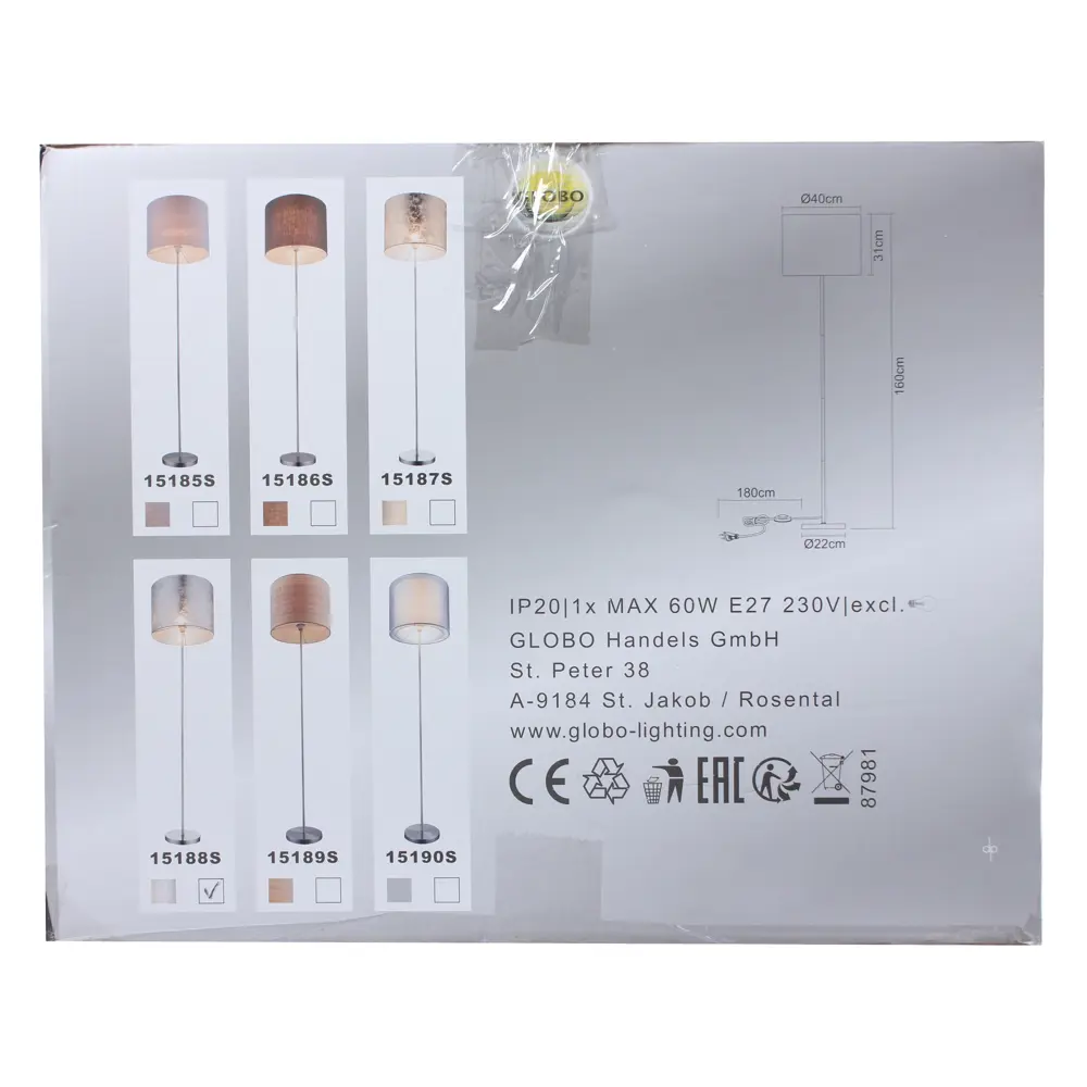 Торшер Globo 15188S 1xE27х60 Вт 160 см, цвет бронза STLM-2082401 - Вид №3