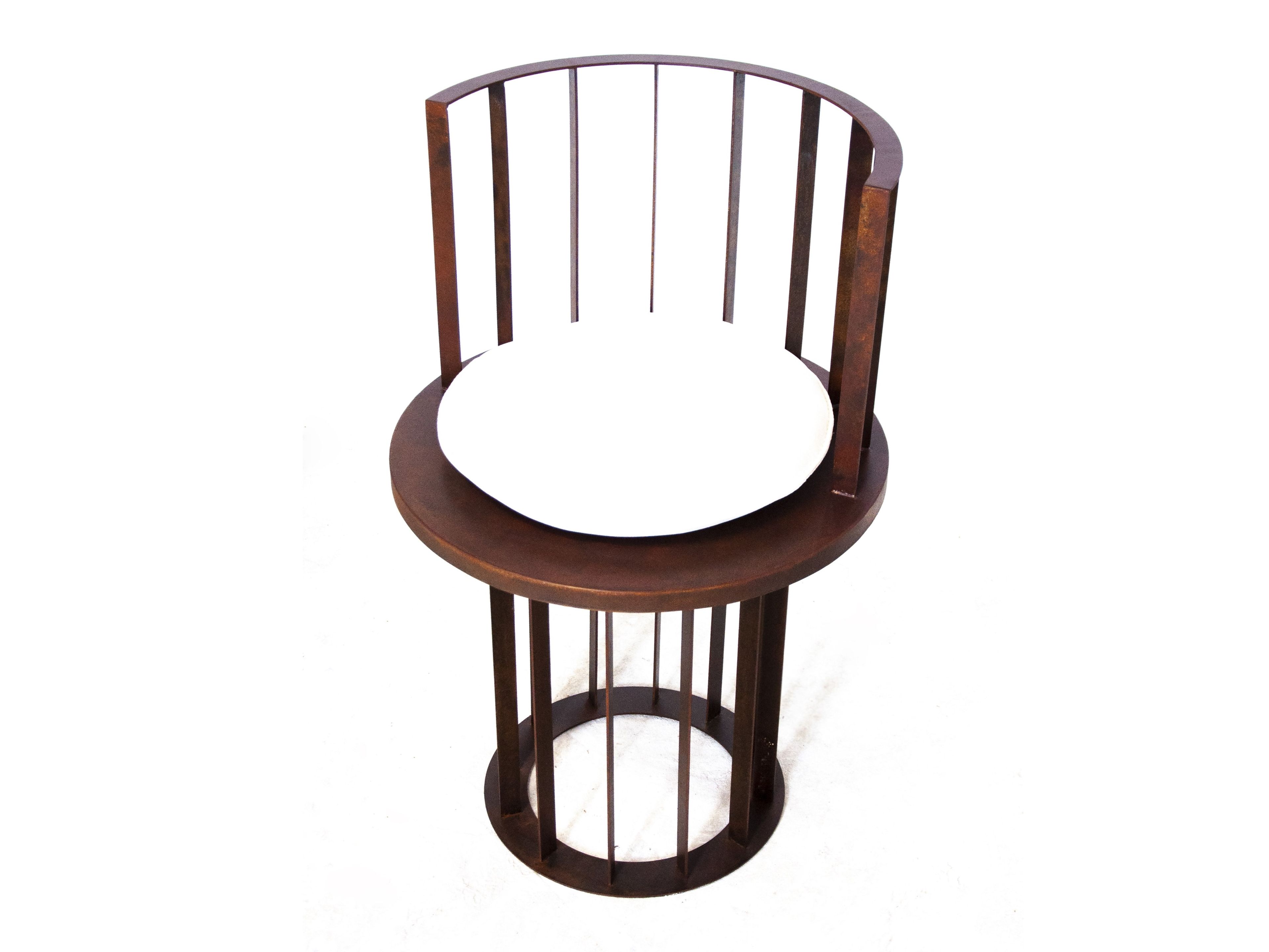 Высокий стул из стали Corten™ с мягким сиденьем TrackDesign Кандинский 1923 ARCH-00059714