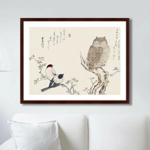 Картина в деревянной раме 78,5х100 см Smart owl watching, 1793г. КАРТИНЫ В КВАРТИРУ  264196 Белый;коричневый;разноцветный