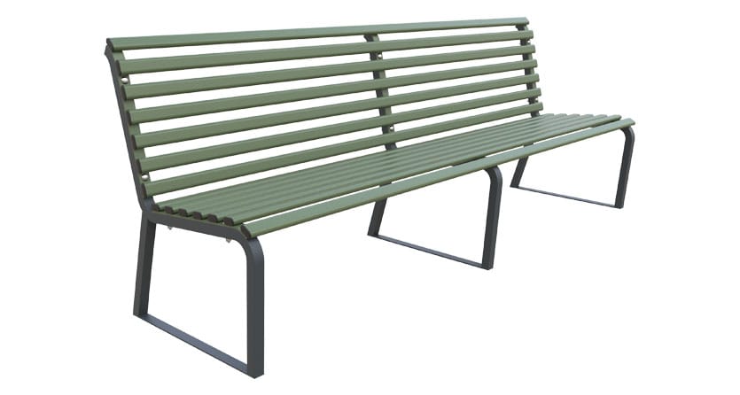 Стальная скамья со спинкой Lazzari город ARCH-00058231 - Вид №4