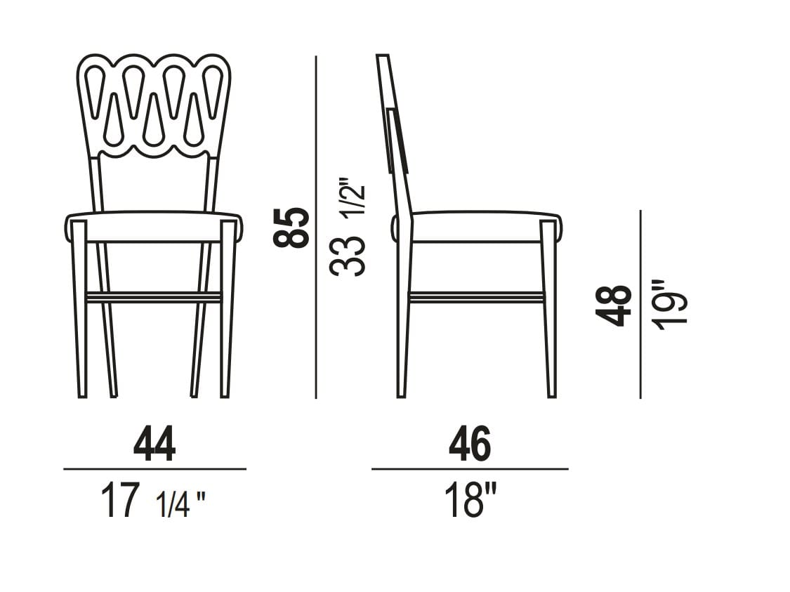 Стул с тканевым сиденьем и каркасом из бука BBB PONTI 969 ARCH-00099092 - Вид №12