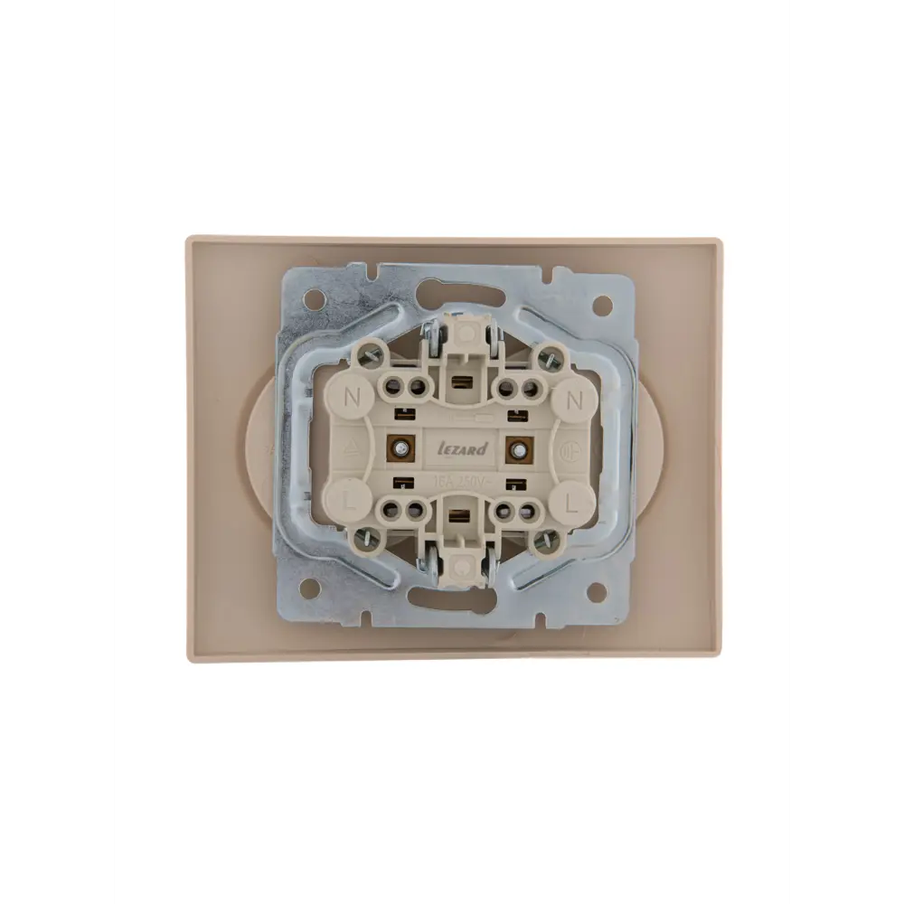 Розетка двойная Lezard Karina без заземления цвет кремовый STLM-2155562 - Вид №6