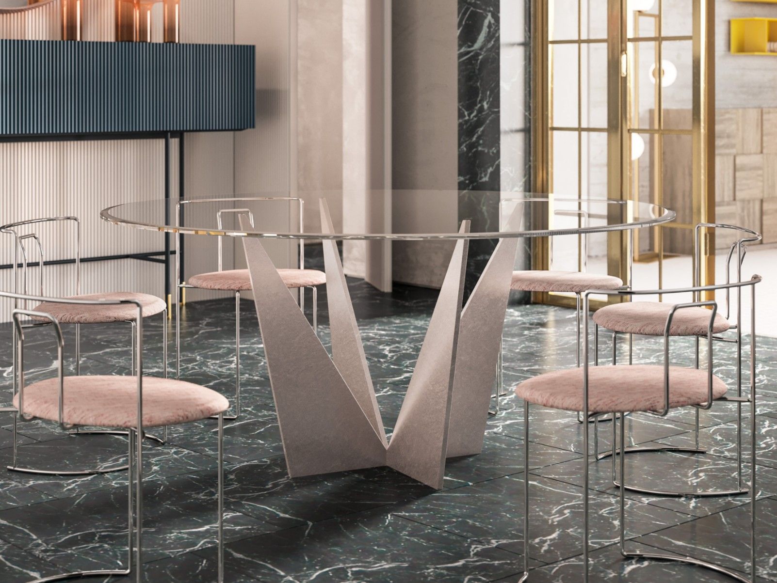 Круглый стеклянный стол Capo d’Opera ESTREMI ARCH-00125393