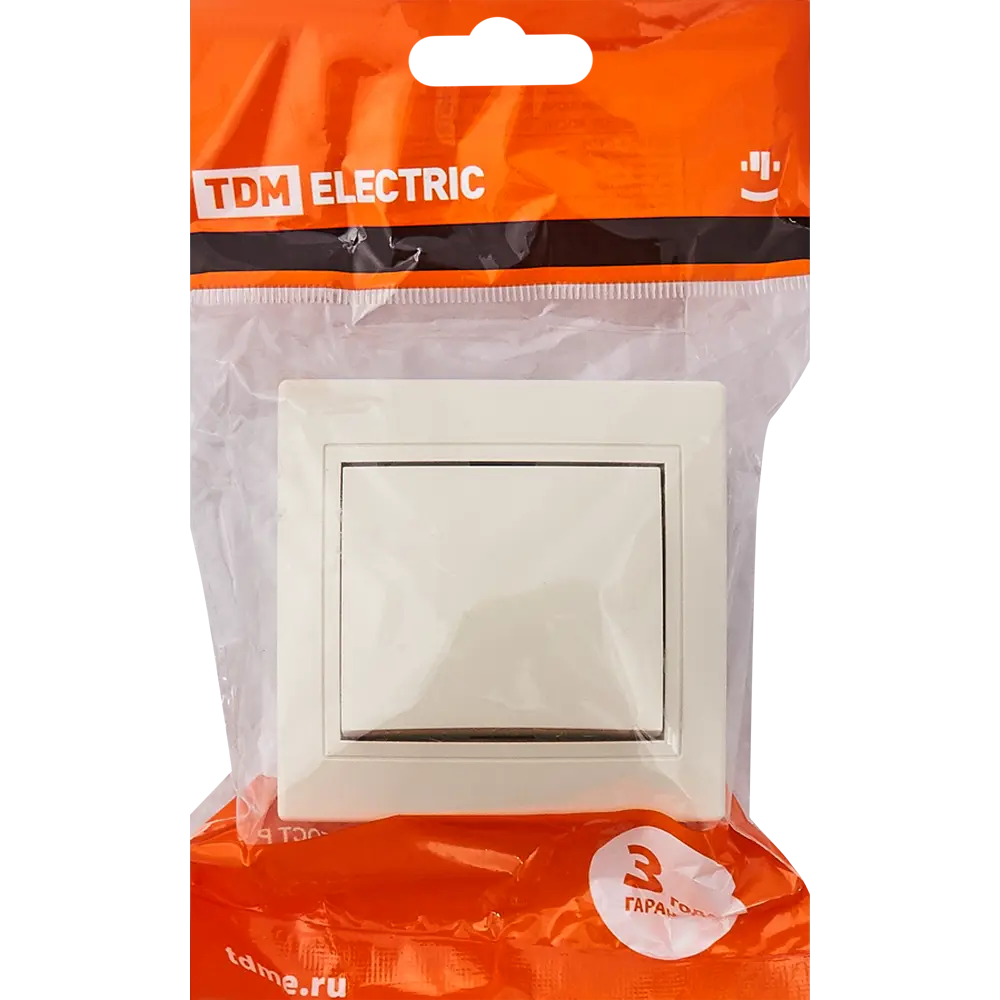 Выключатель TDM ELECTRIC Таймыр одноклавишный бежевый для скрытого монтажа 85591341 STLM-0064426 - Вид №4