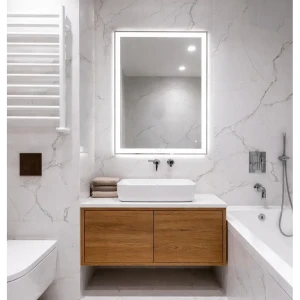 Зеркало в ванную комнату Бостон Лайт 100x80 см с подсветкой