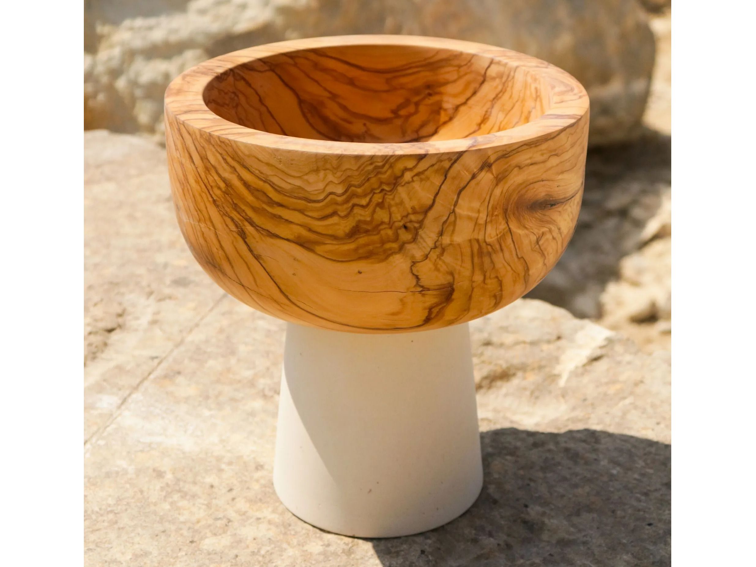 Каменная чаша из Лечче и оливкового дерева PIMAR Rito ARCH-00140514