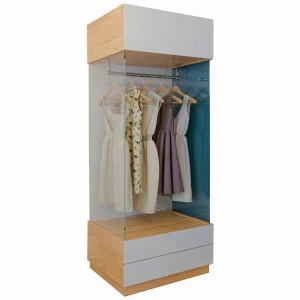 Шкаф для одежды бежевый с закаленным стеклом "Гоззи-2" GRAUM  304006 Бежевый;прозрачный