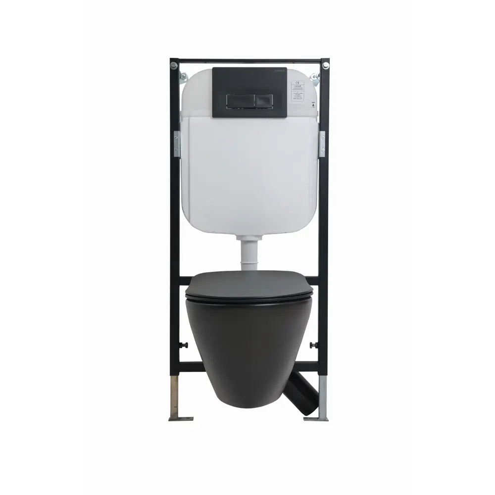 Комплект инсталляция с унитазом Creavit YD.SET.004.18, с клавишей, с микролифтом, цвет черный STLM-2122829