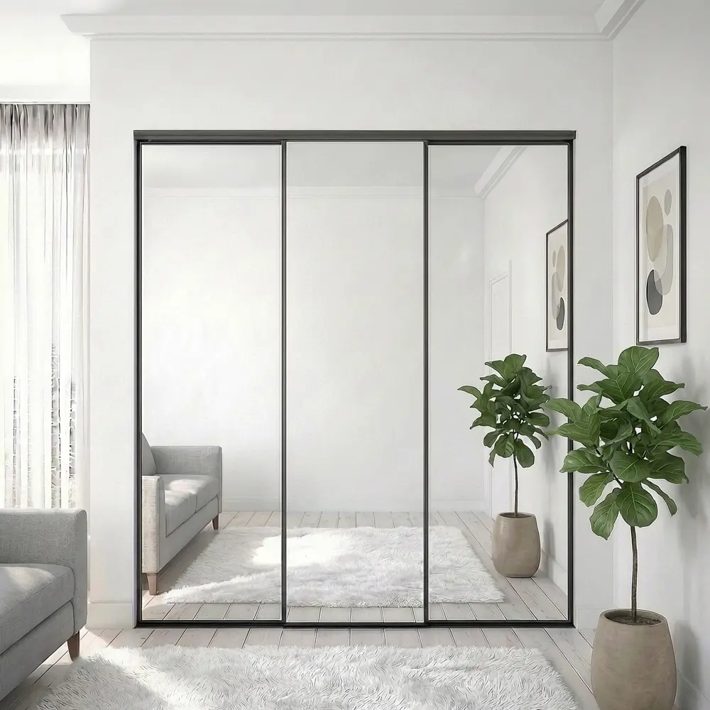 Дверь-купе KONSENSA 244.5x60.4 см с зеркалом профиль черный узкий 89443990 STLM-2001909  - Вид №7