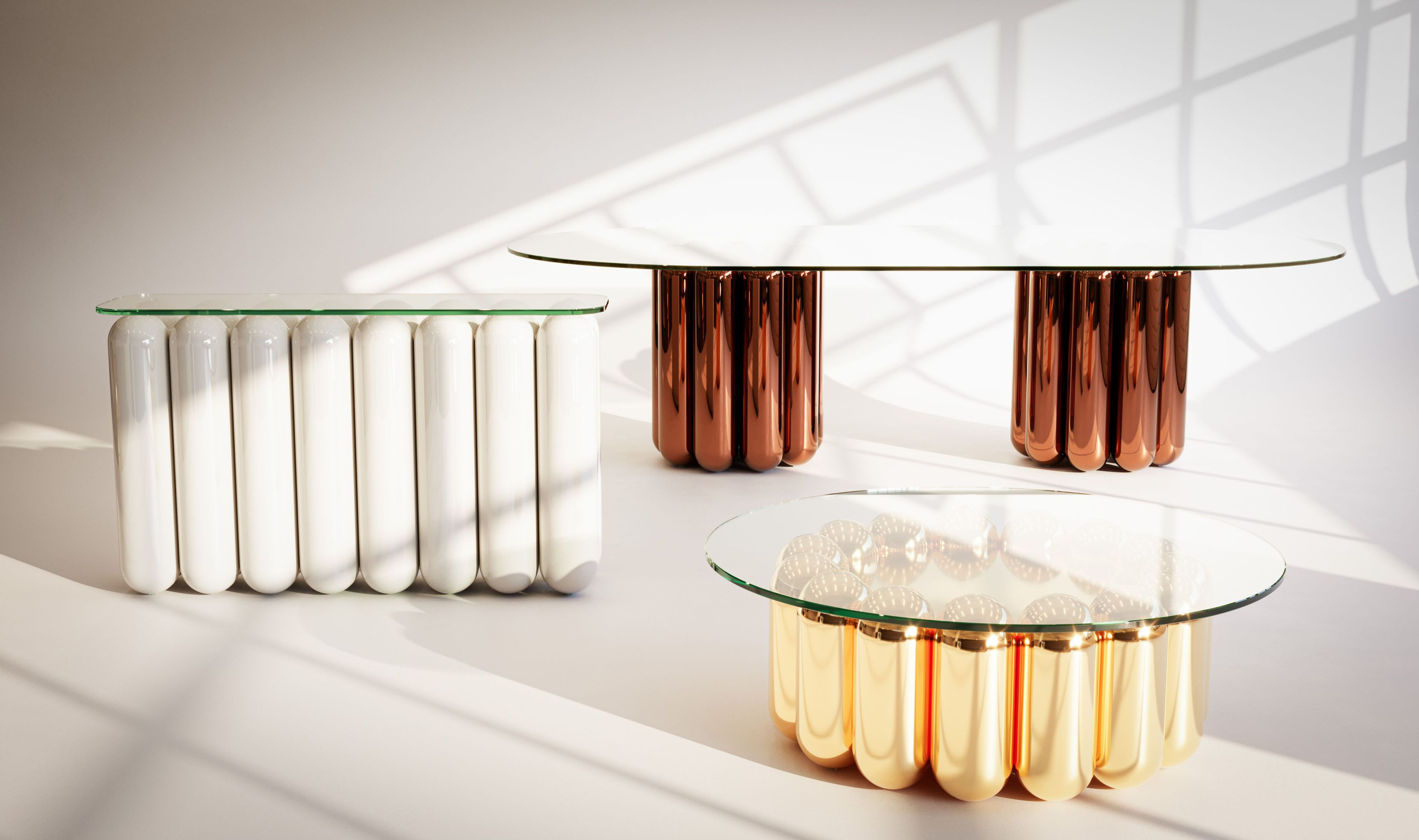 Овальный стол из стали и стекла Cameron Design House ARCH-00039865 - Вид №6