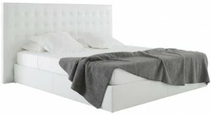Ligne Roset Двуспальная кровать с обивкой из ткани с тафтинговым изголовьем  15120405-15120605