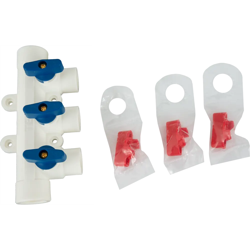 Коллектор на 3 выхода с кранами 25x20 мм полипропилен РВК STLM-2103943 - Вид №2